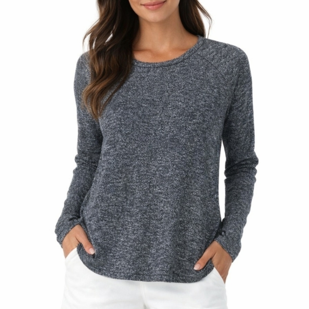 American Eagle Soft & Sexy Plush Long Sleeve Oversized Tunic Top XS Heather Gray